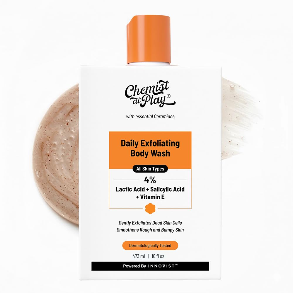 Chemist At Play Bouteille-exfoliant-corps: peau plus lisse après la douche.