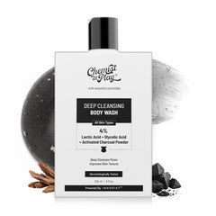 Chemist at Play – Gel douche purifiant au charbon actif visible en bouteille pour une peau nette