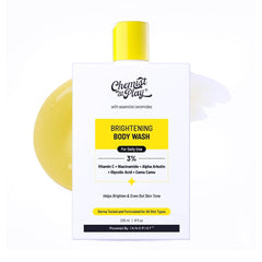 Chemist at Play gel-douche éclaircissant pour peau lumineuse et uniforme.