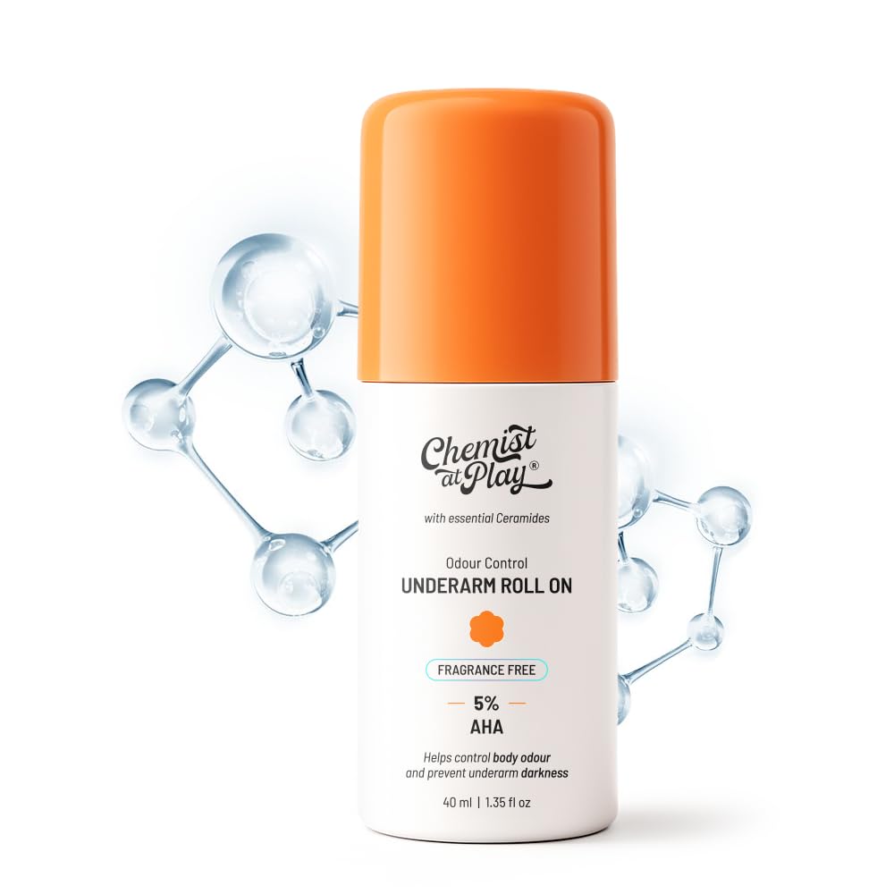 Chemist at Play roll-on sous les aisselles—exfoliation douce et teint plus uniforme.