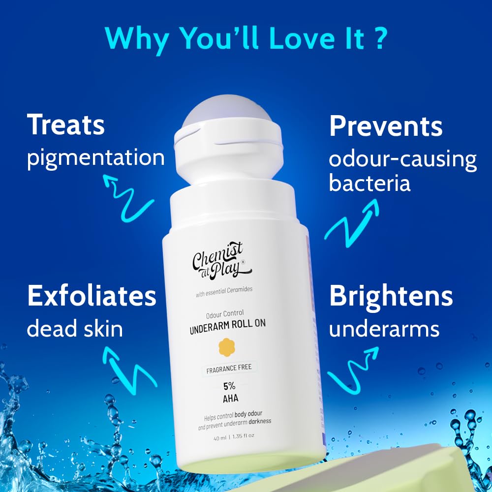 Application du Chemist at Play roll-on sous les aisselles après douche.