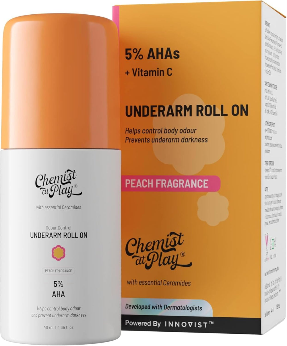 Chemist at Play UnderArm Roll-On adapté peaux sensibles, sans alcool.