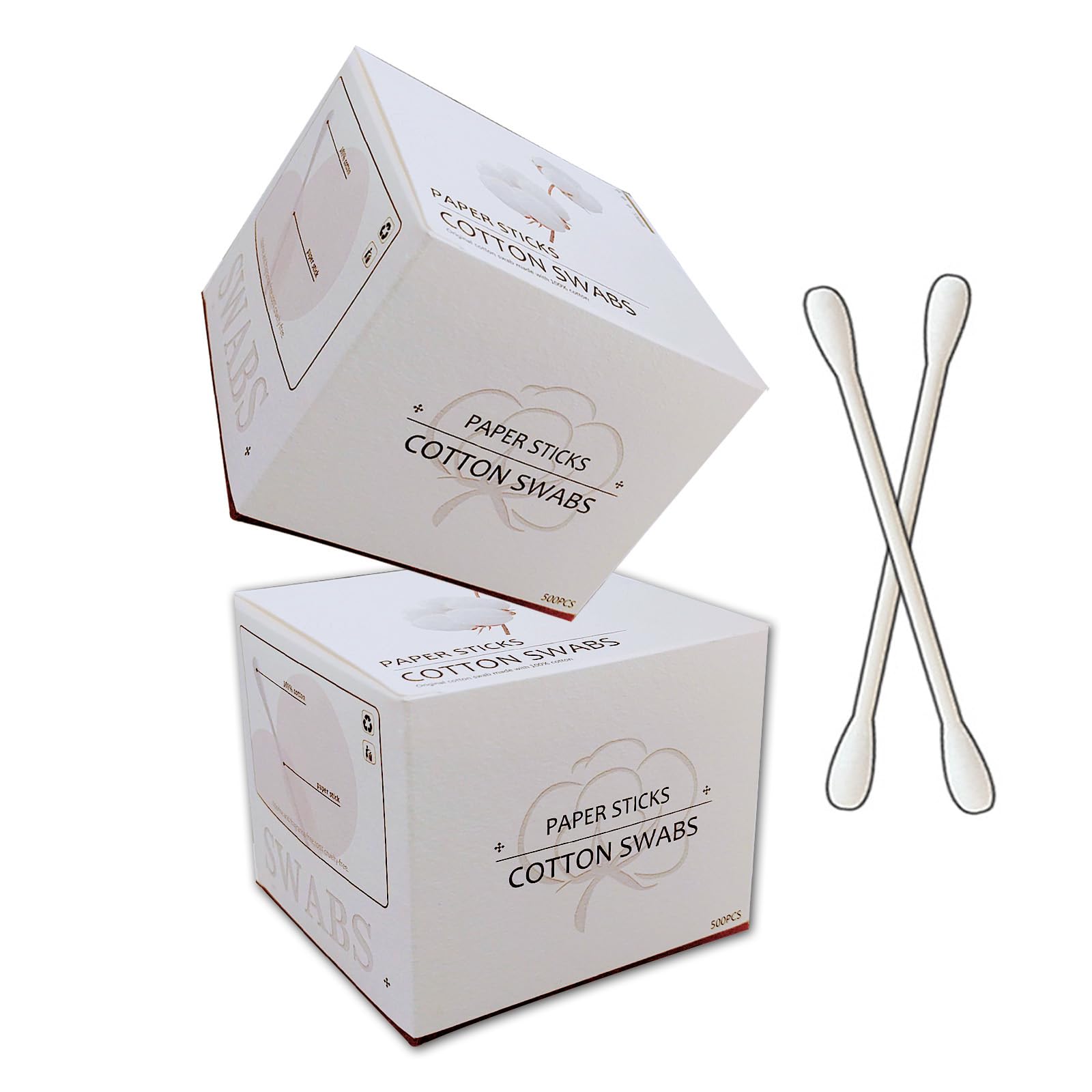Chenchenchen coton-tiges en papier naturel, 1000 unités, hygiène quotidienne.