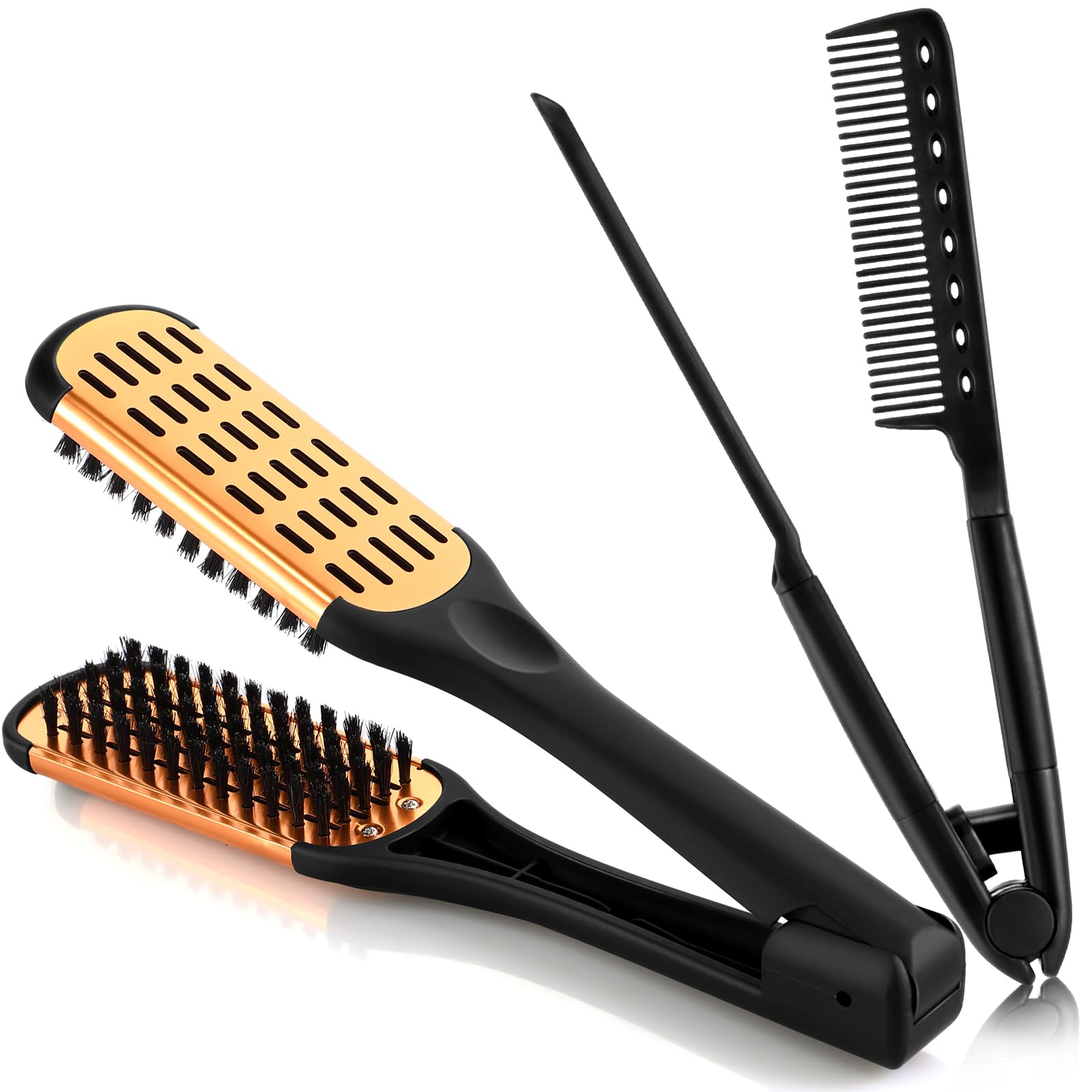 CHENGU brosse double face avec poils de blaireau pour démêler en douceur.