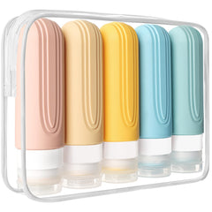 CHEODIN bouteilles voyage en silicone sans BPA, prêtes pour shampoing et soins capillaires.