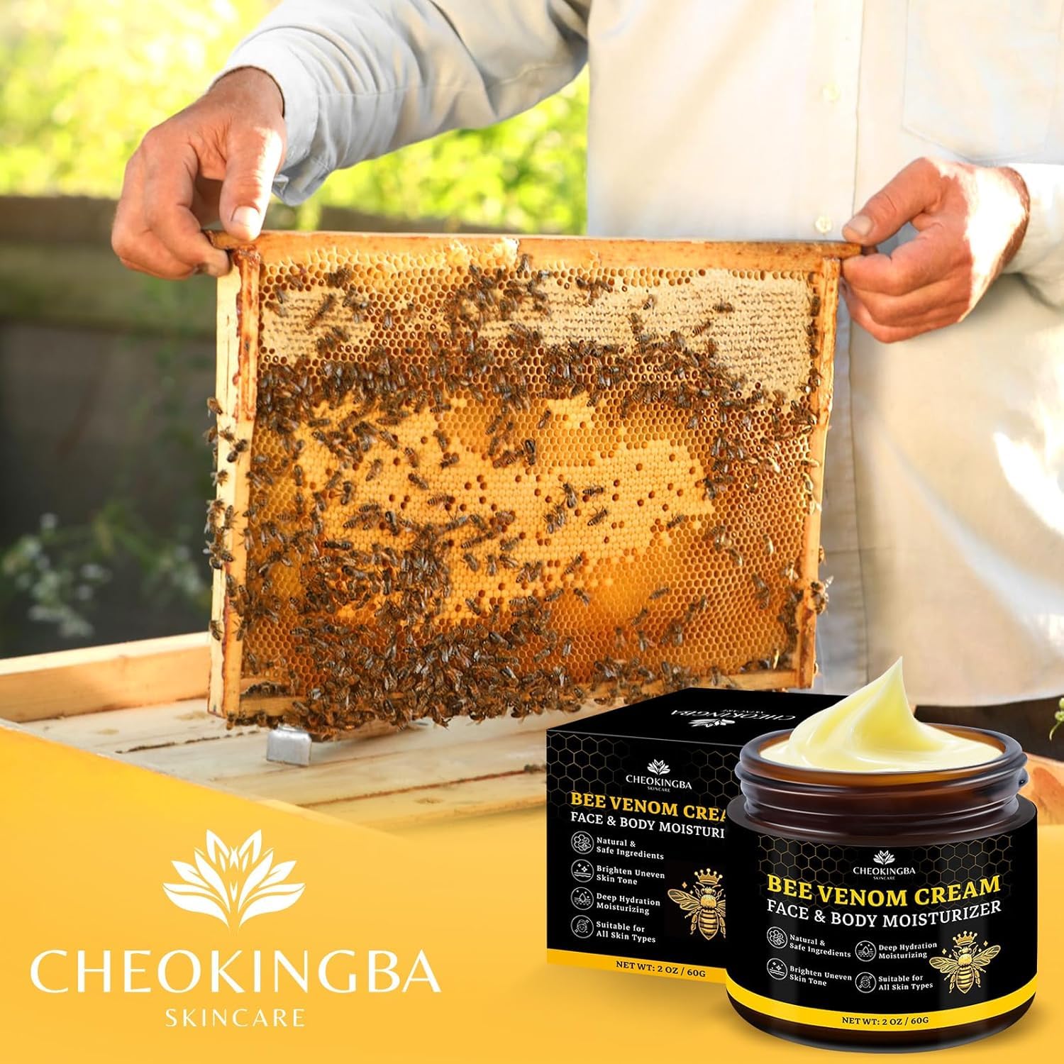 CHEOKINGBA Extraits botaniques et venin d’abeille – soin nourrissant pour peau souple.