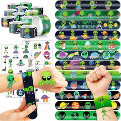 Bracelets aliens Cherisnowy vue d’ensemble, parfaits pour animer une fête sur le thème spatial.
