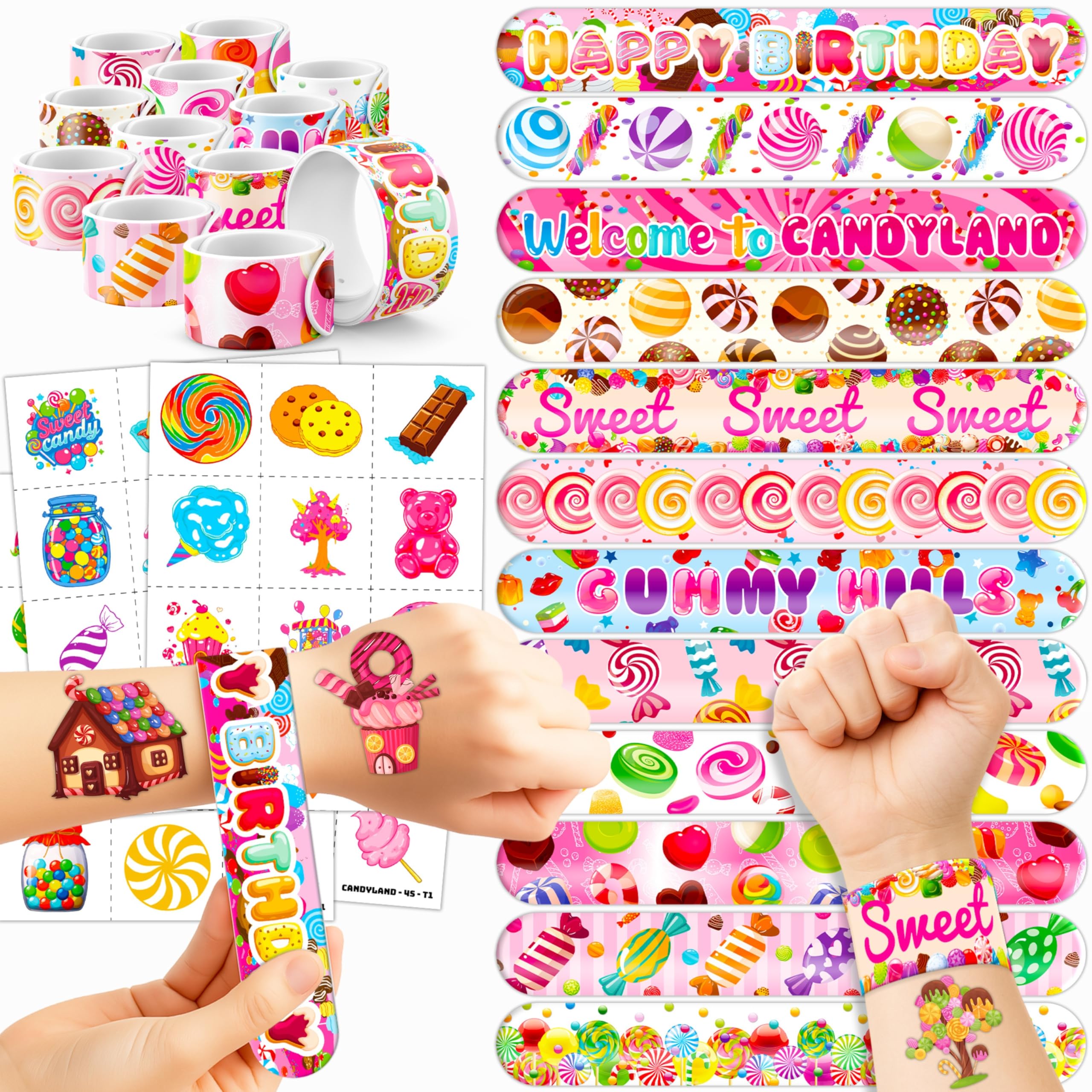Bracelets Candyland Cherisnowy claquants pour fêtes colorées et divertissement.