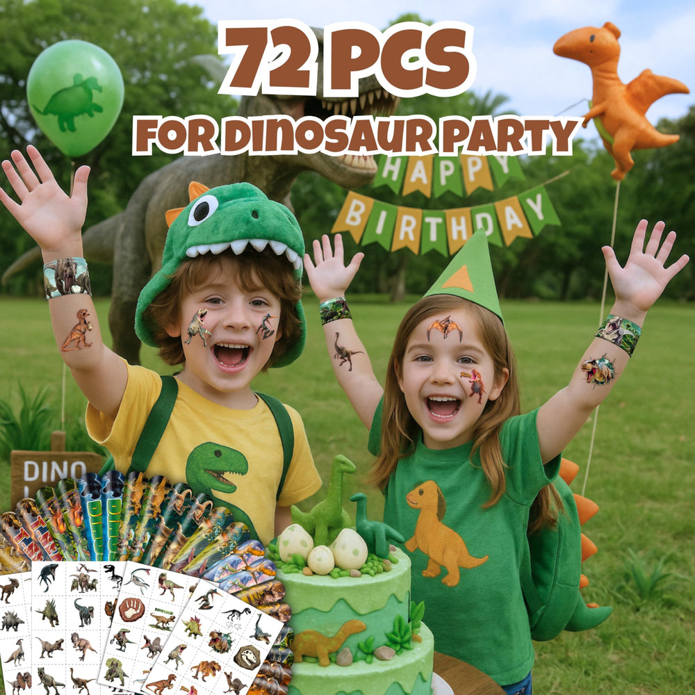 Tatouages pré-découpés Cherisnowy dinosaures 3D, application simple.