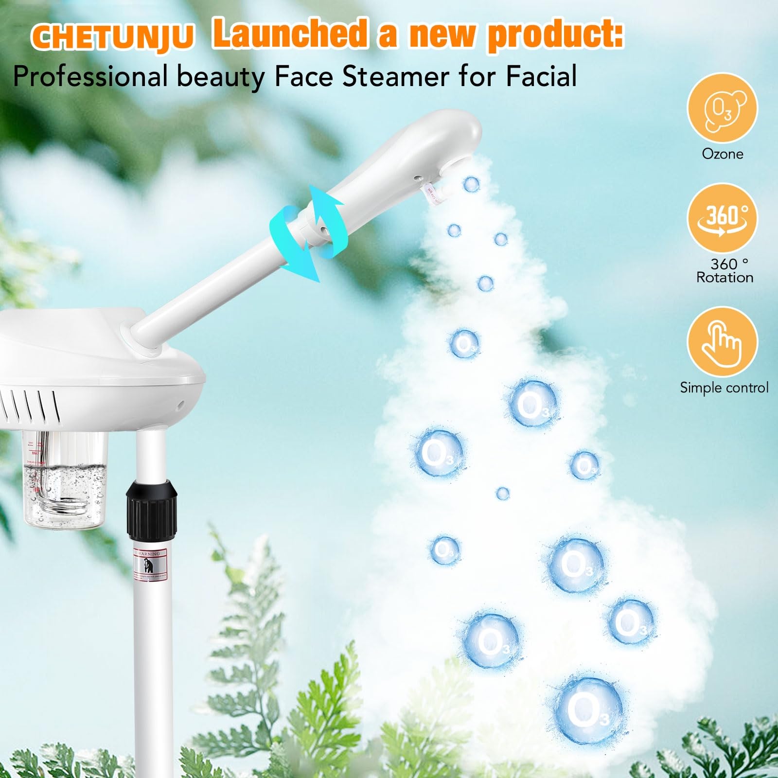 Chetunju nébulisateur – panneau de contrôle simple pour une utilisation rapide et sûre.
