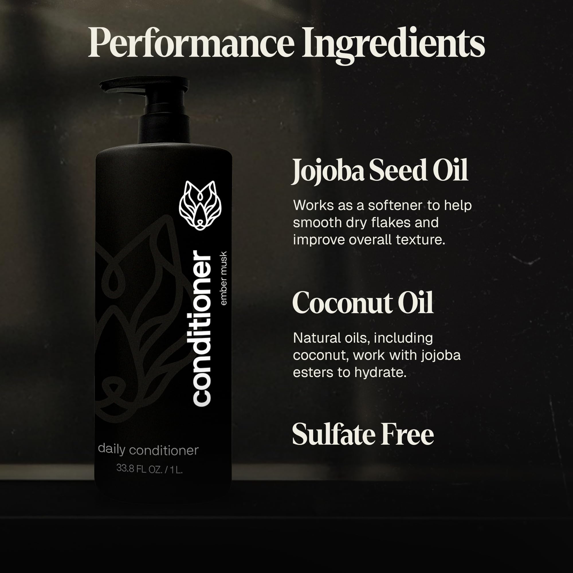 Cheveux démêlés et soyeux après utilisation du conditionneur Black Wolf.