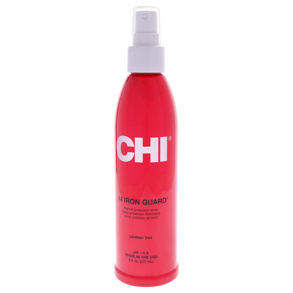 CHI 44 Iron Guard — bouteille montrant la protection thermique des cheveux