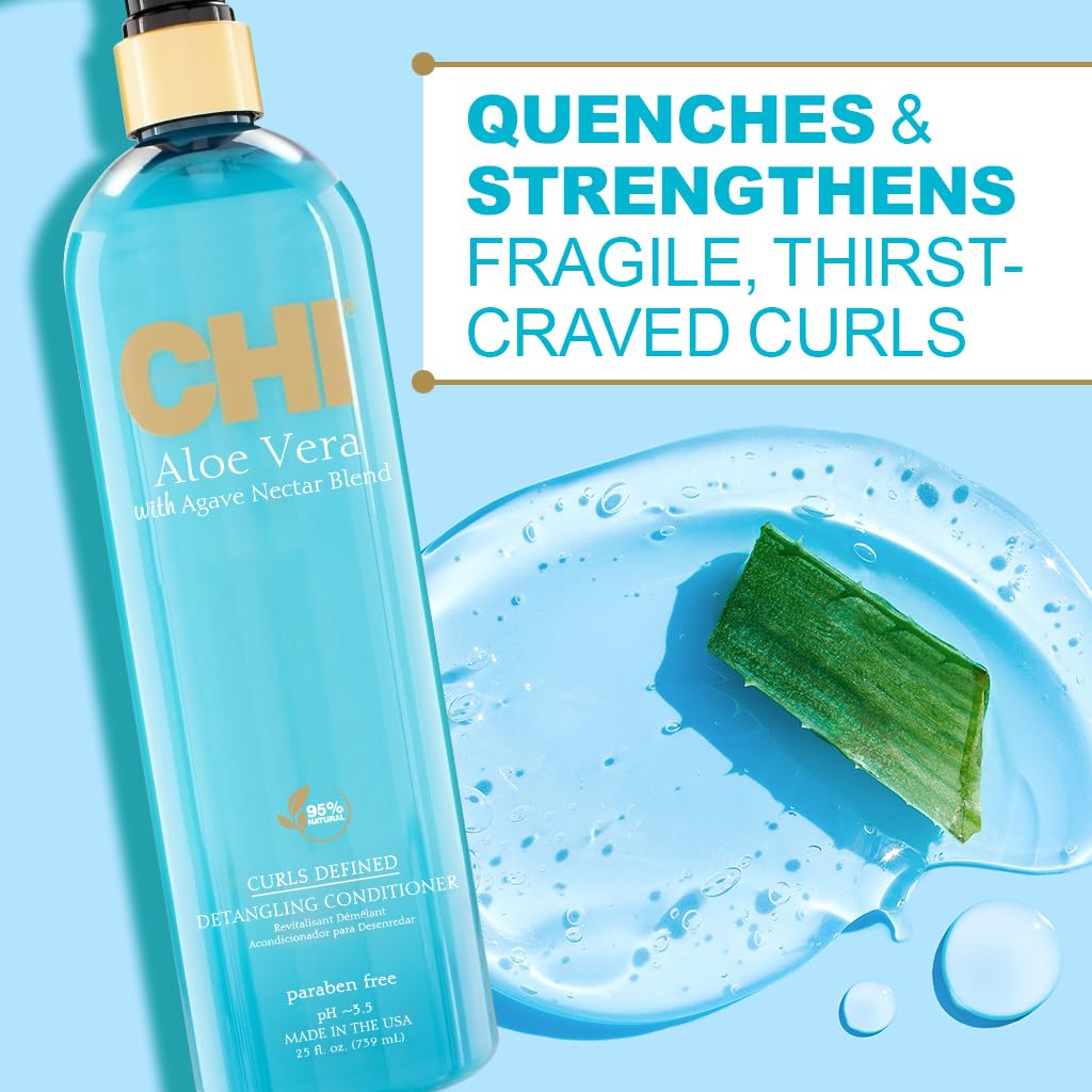 CHI Aloe Vera Conditionneur — application sur cheveux humides pour nourrir les longueurs.