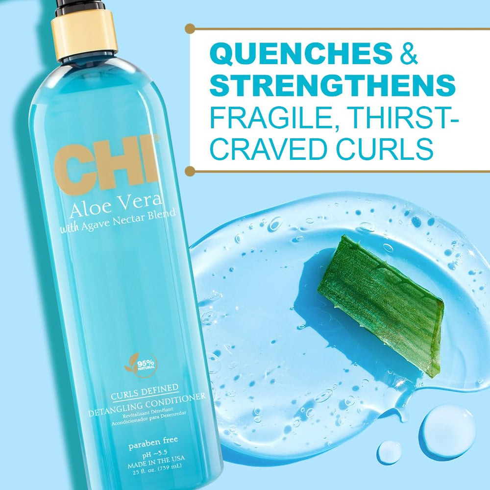 CHI Aloe Vera Conditionneur — application sur cheveux humides pour nourrir les longueurs.