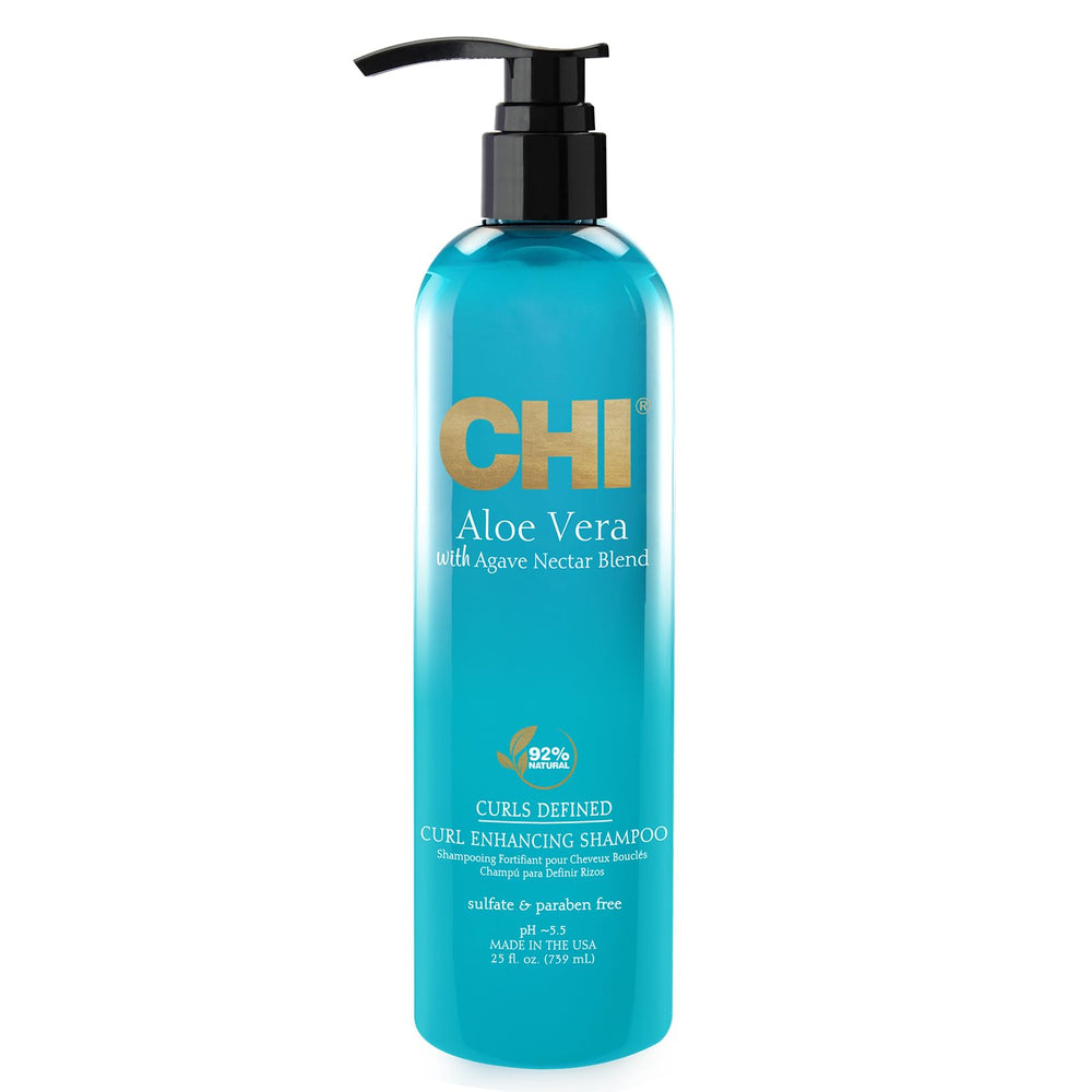 CHI Aloe Vera Curl Shampoing – bouteille montrant le soin sans sulfates pour boucles douces