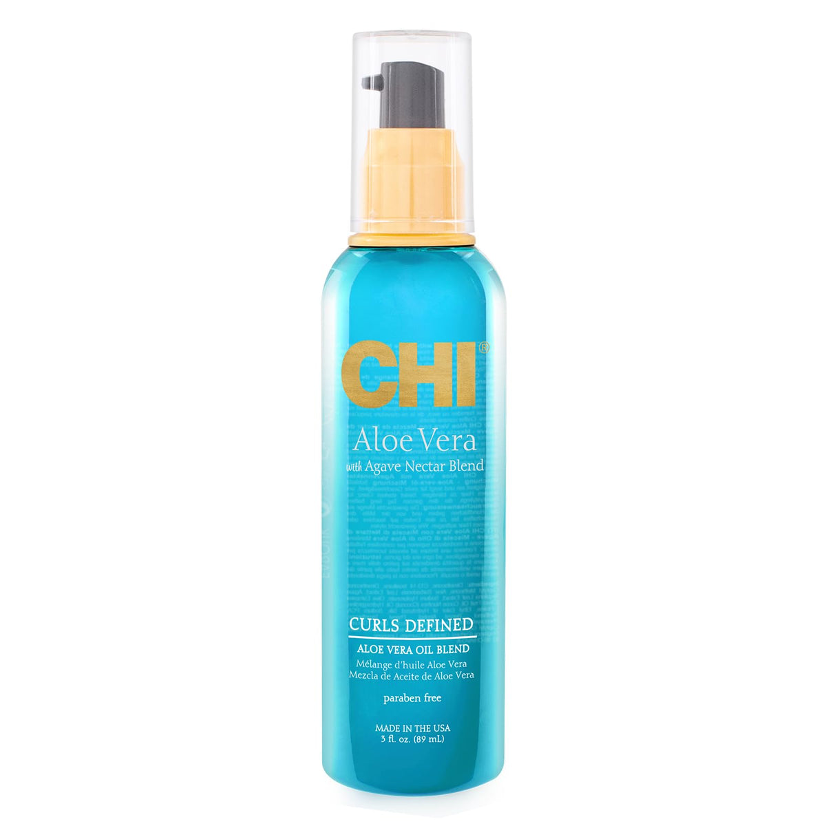 CHI Aloe Vera Huile — bouteille élégante renforçant les cheveux et réduisant la casse.