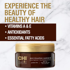 CHI Masque argan apportant brillance naturelle et cheveux sains.