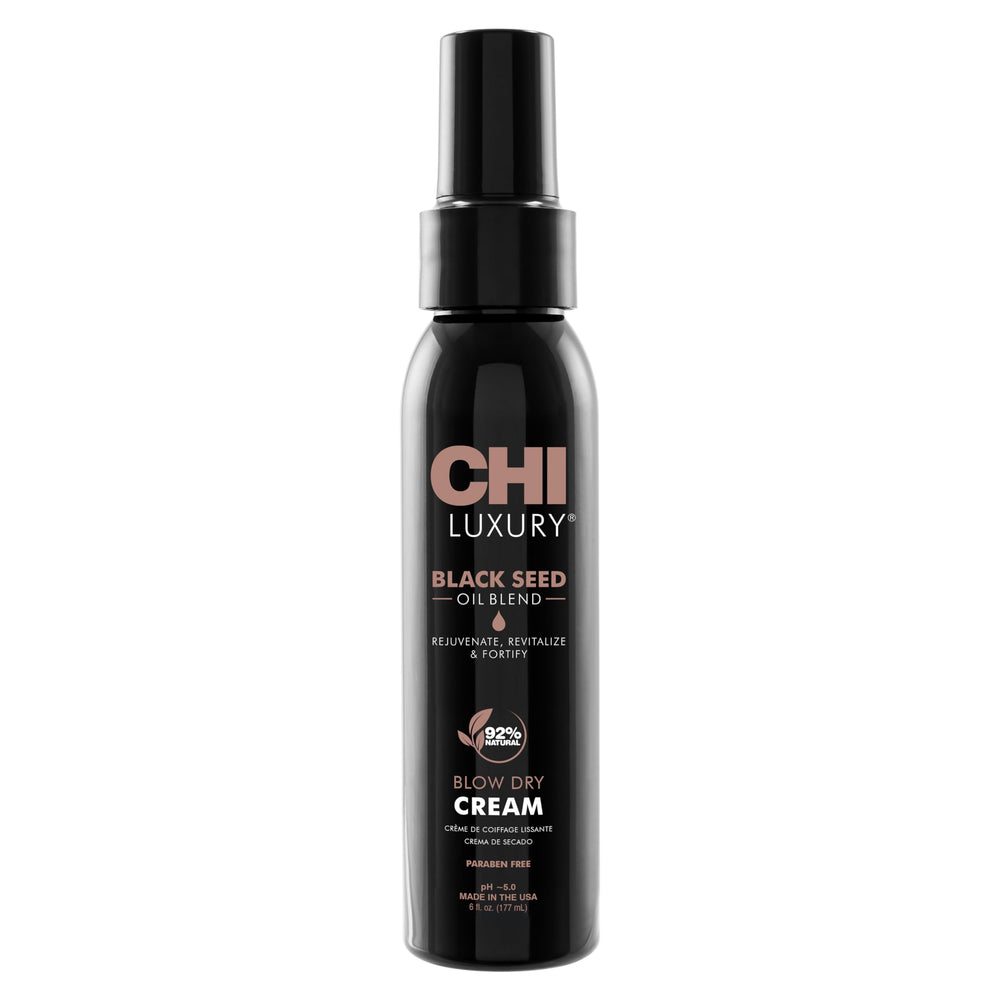 CHI crème-seche-nigelle-bouteille-pompe: soin léger pour brillance et anti-frisottis.