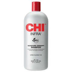 CHI Infra Shampoo bottle front view, gentle cleansing for heat-damaged hair.