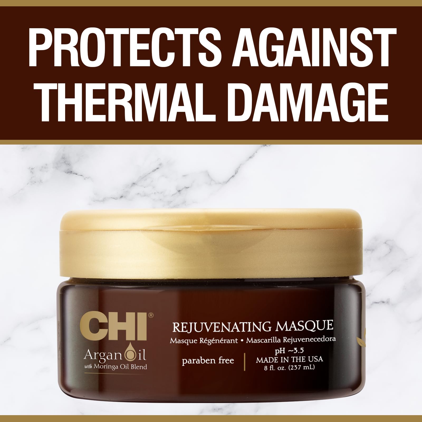 CHI Soin nourrissant à l'argan pour cheveux réparés et souples.