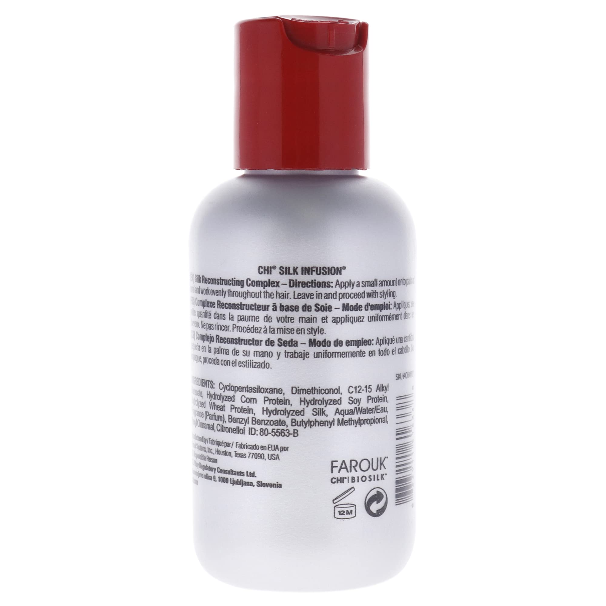CHI Silk Infusion: Format 59 ml, voyage et soin quotidien.