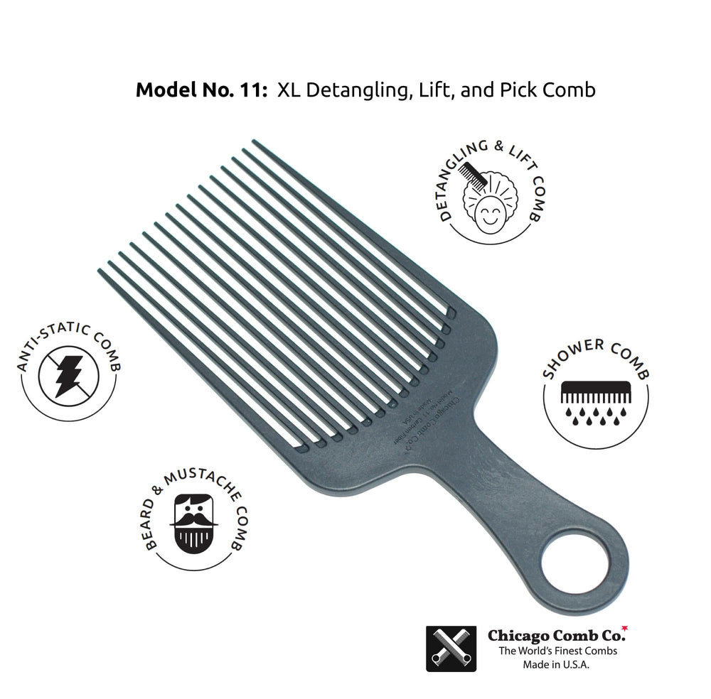 Chicago Comb Modèle 11, utilisation quotidienne recommandée pour cheveux bouclés