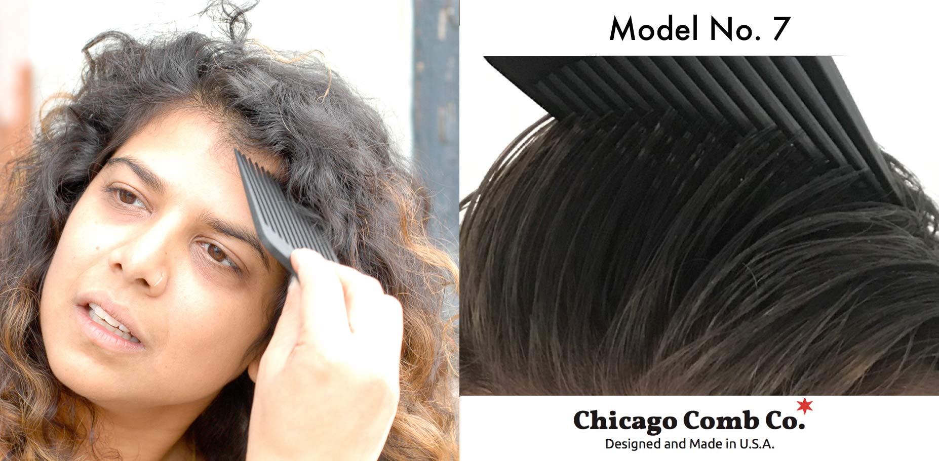 Chicago Comb Model 7 pour afro démêle et structure les boucles