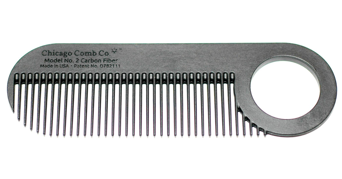 Chicago Comb Modèle 2 en carbone, dents fines et portable