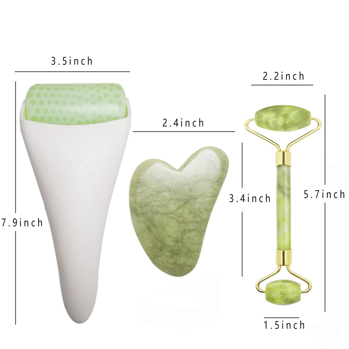 Ensemble soin visage Chikoni: guasha et rouleaux jade.