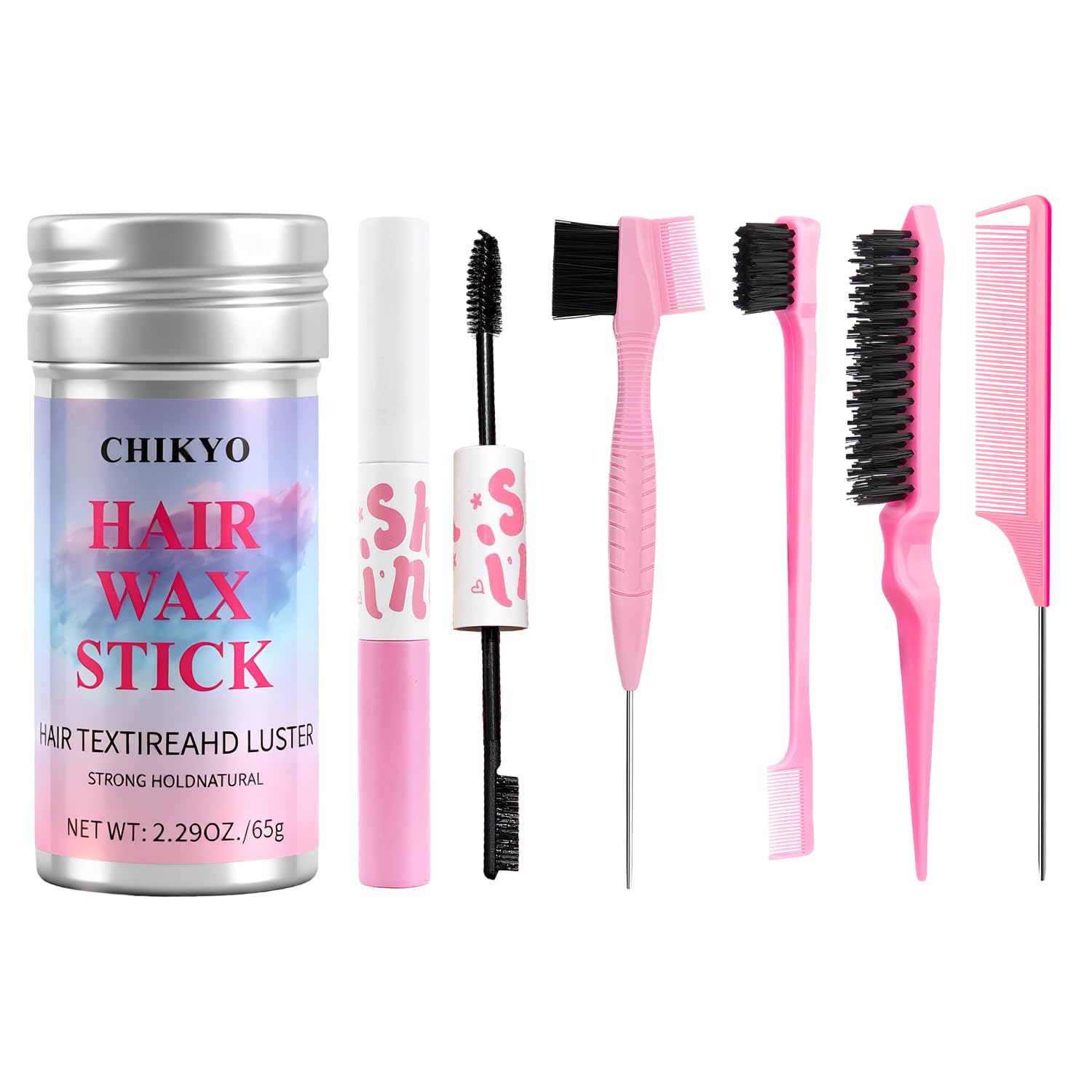 Bâton cire-cheveux CHIKYO prêt à discipliner les cheveux rebelles et lisser.