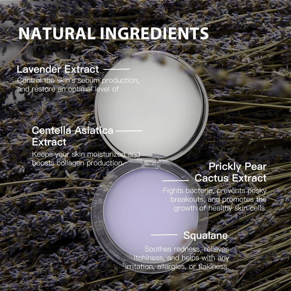 Poudre Chillab Lavender Matte floutant les pores pour un teint lissé.