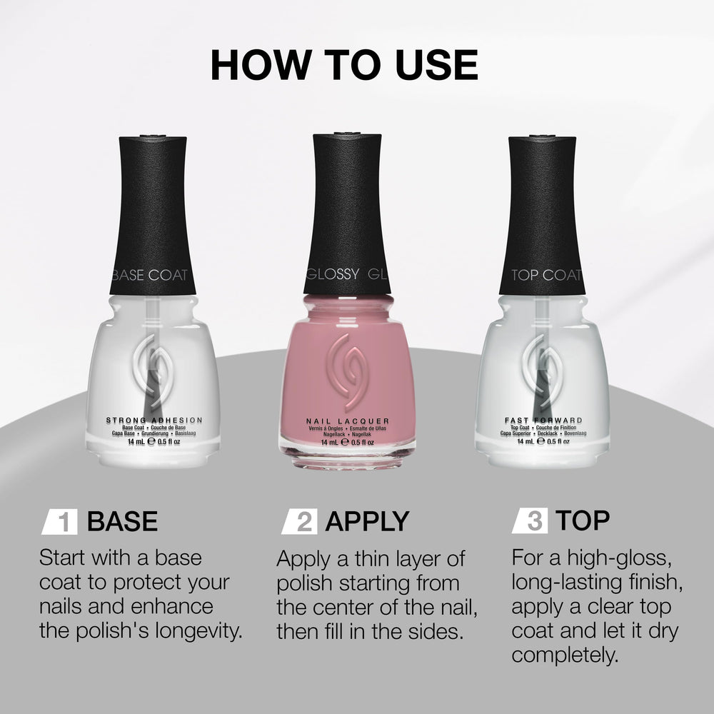 China Glaze CG Strong Adhesion Base Coat formule 21-free sans ingrédients agressifs.