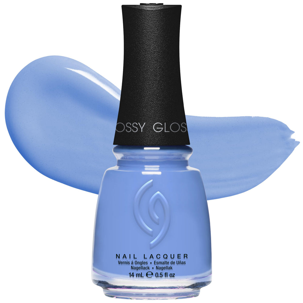 China Glaze Boho Blues, bouteille de vernis pervenche, couleur éclatante et durable.