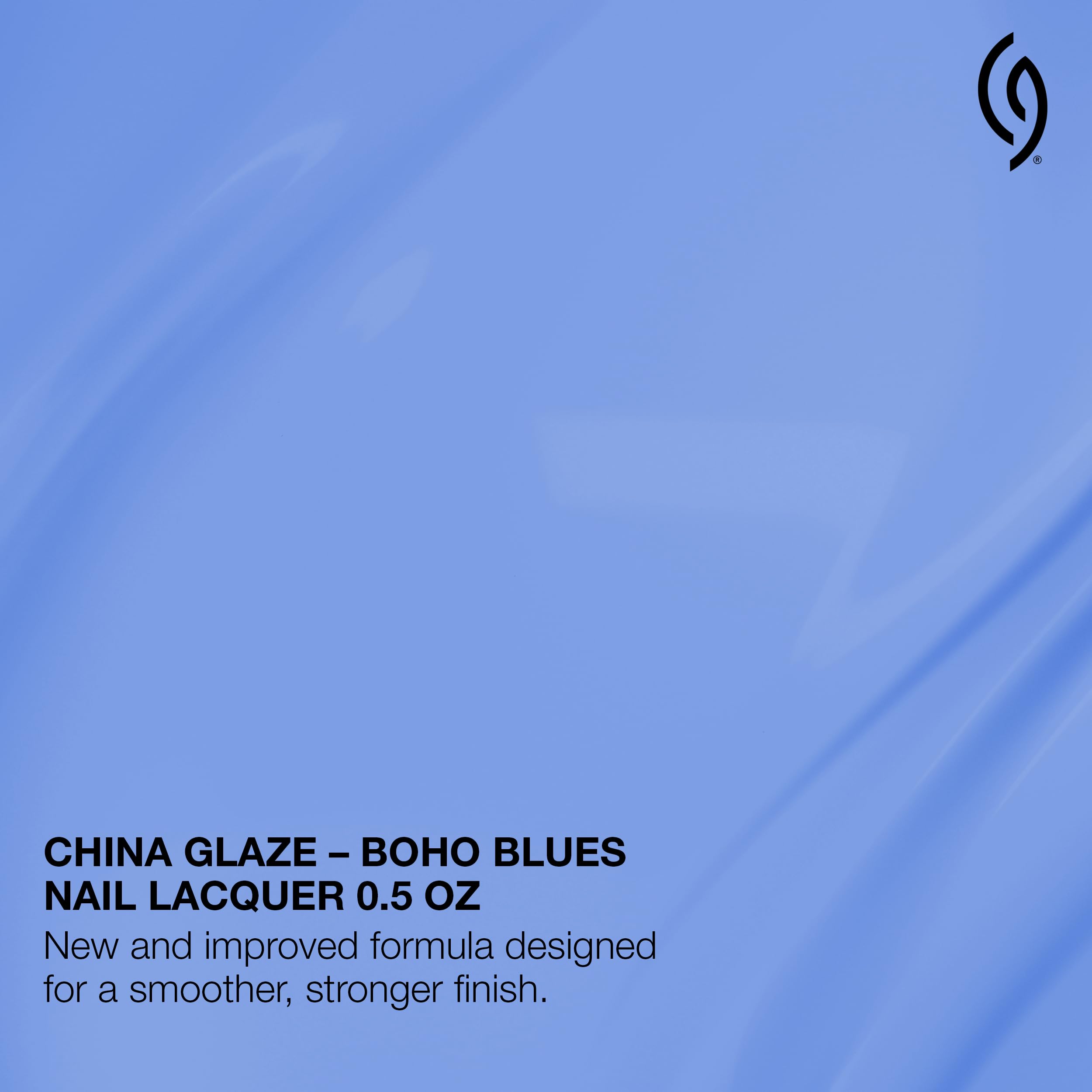 Échantillon Boho Blues sur ongle, teinte pervenche lumineuse.