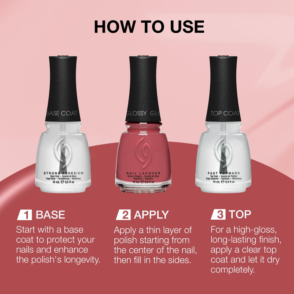 Fini brillant et longue tenue grâce à China Glaze Fifth Avenue.