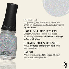 Ongles avec Fairy Dust, fini translucide et scintillant.