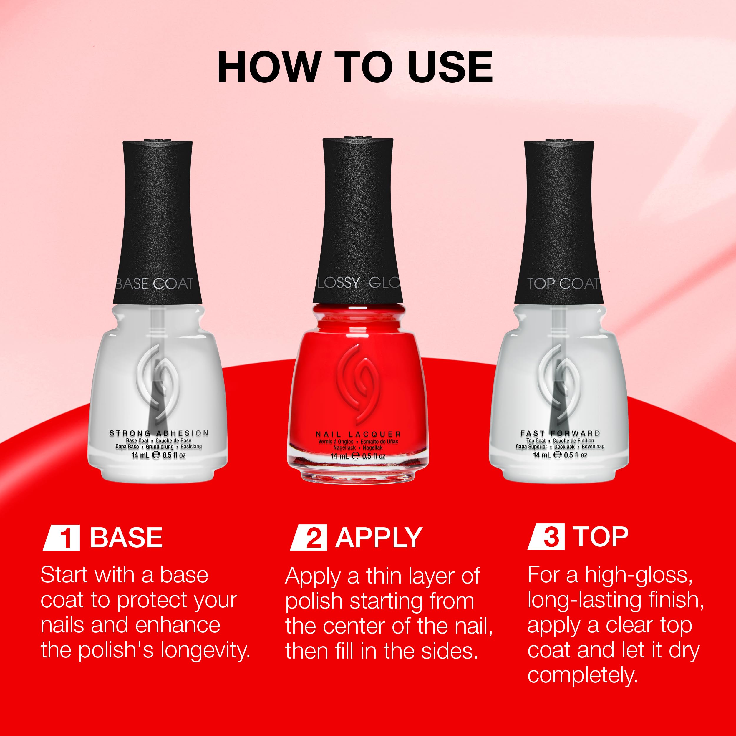 Application sans traces avec le vernis Flame-Boyant, Chine Glaze, lignes nettes