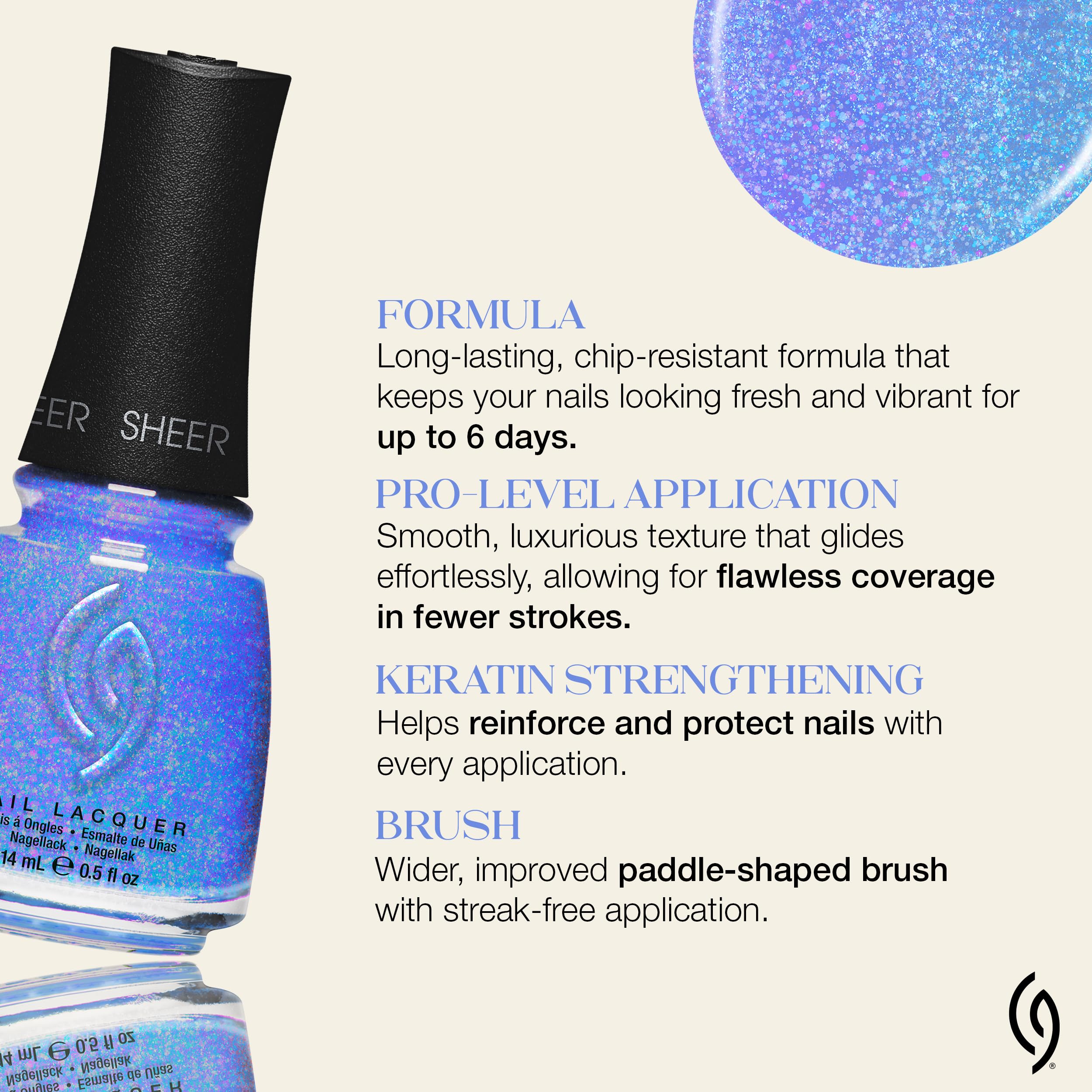 China Glaze Good Luxe Charm - Finition brillante qui accentue la couleur.