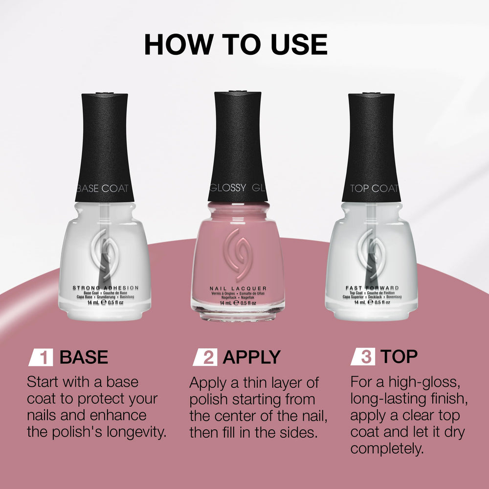 China Glaze Kill the Lights – swatch sur ongles montrant une tenue longue durée.