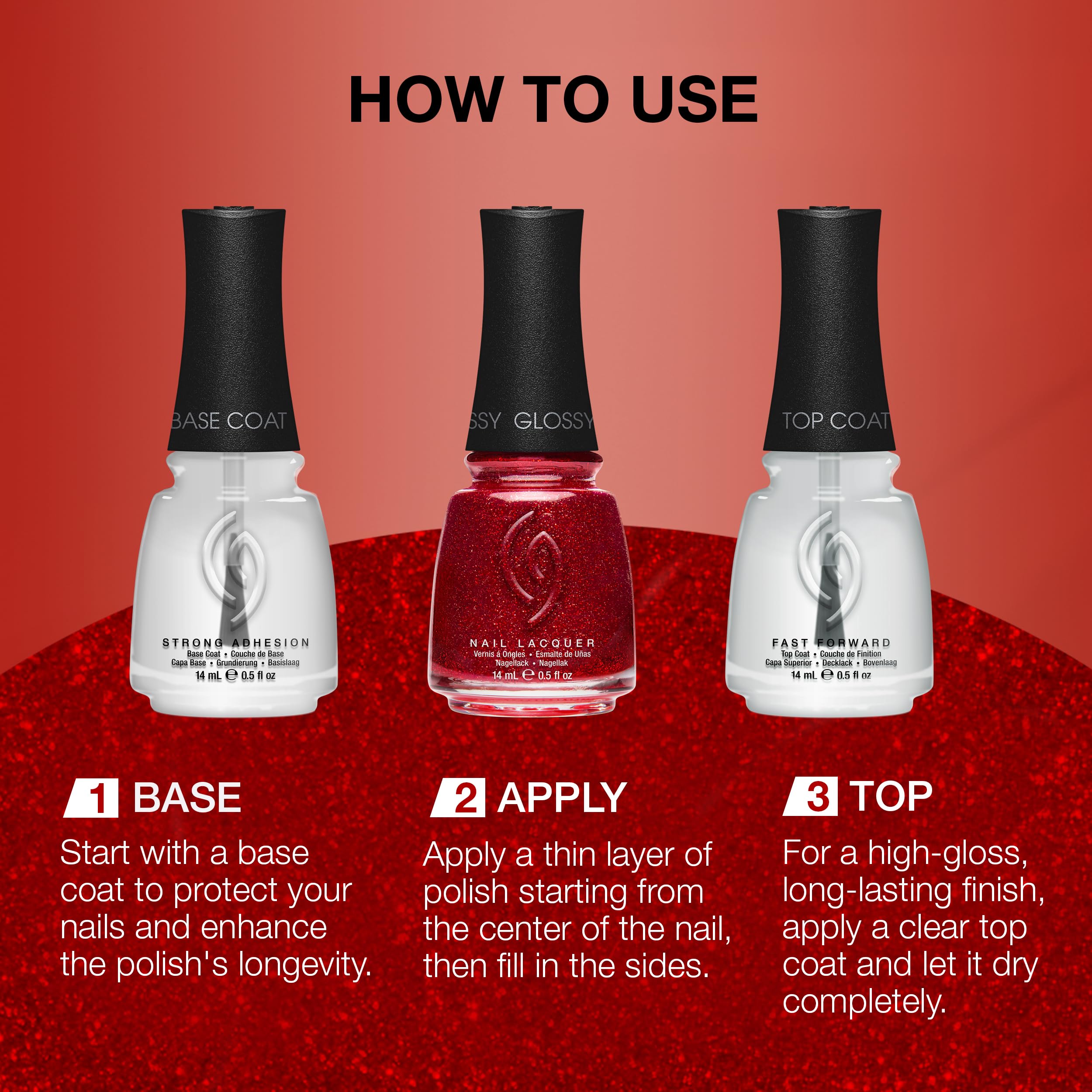 China Glaze Ruby Pumps tenue longue durée pour plusieurs jours.