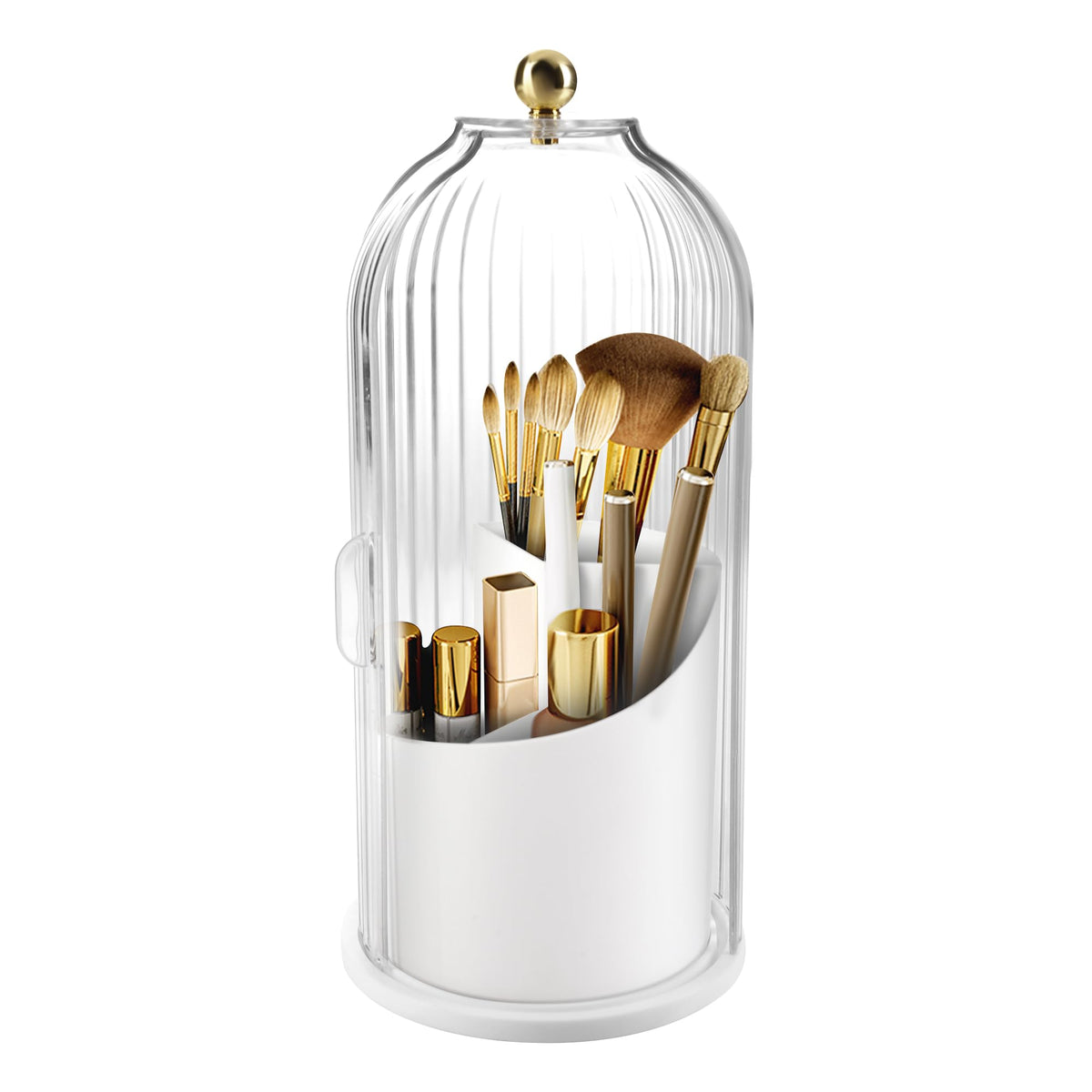 Porte-pinceaux CHIZEKOO en blanc avec rotation 360° pour un accès rapide.
