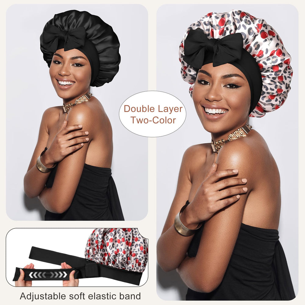 CHLINS bonnet bande elastique large— maintien sécurisé toute la nuit