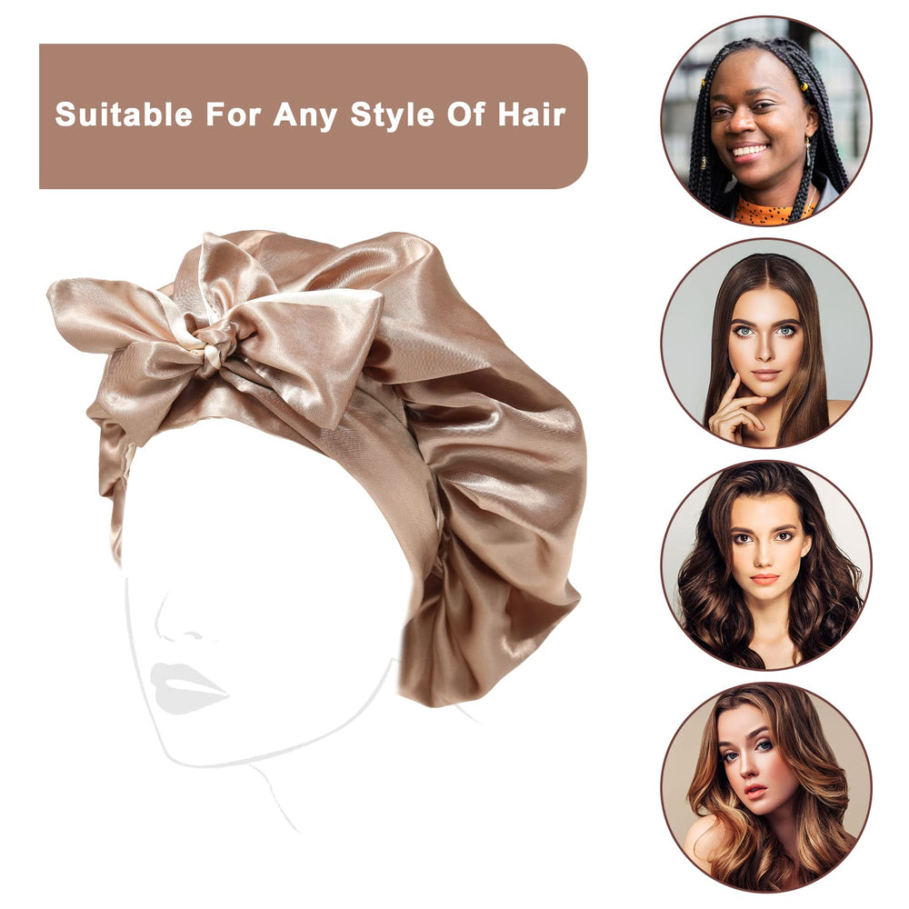 CHLINS bonnet-cheveux-bouclés: capuchon satiné qui préserve l'éclat et la définition.