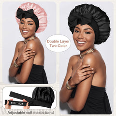 CHLINS bonnet satin bande elastique large, ajuste facilement la taille de la tête.
