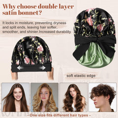 CHLINS bonnet satin double-face pour une utilisation flexible et confortable.