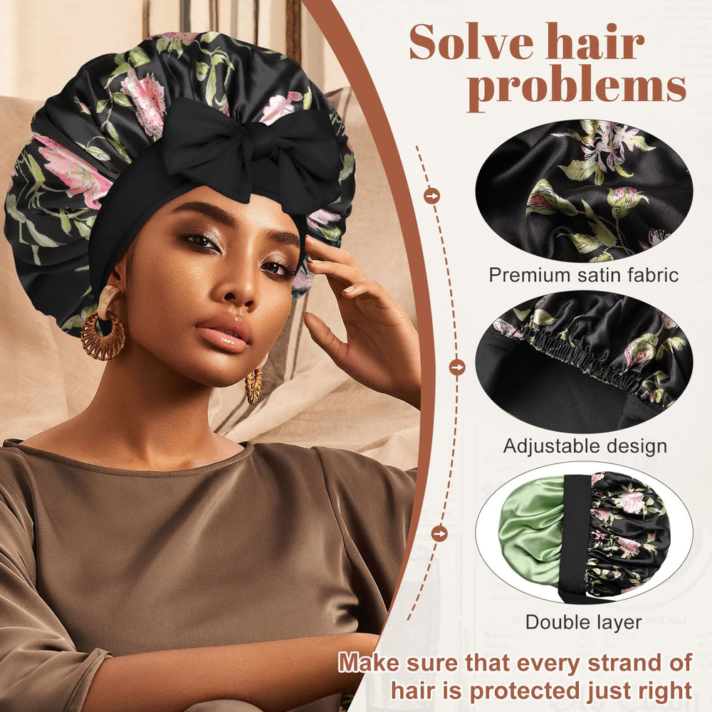 CHLINS bonnet satin pour diverses activités: soin du visage, spa, yoga.