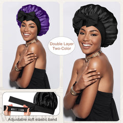 CHLINS bonnet satin double couche – protection renforcée des cheveux.