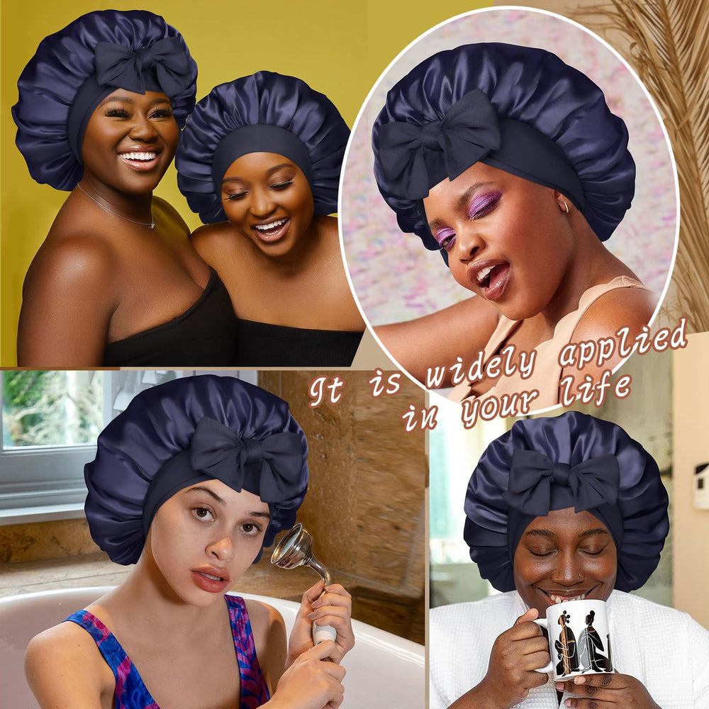 CHLINS bonnet satin double couche réversible pour deux styles