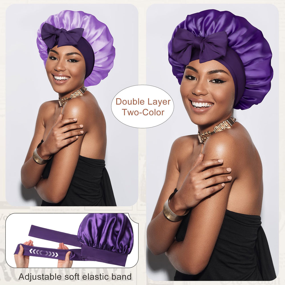 CHLINS bonnet satin Double-couche offrant une protection renforcée des cheveux.