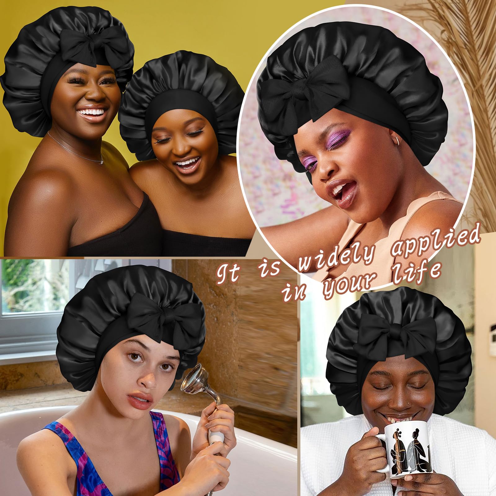 CHLINS bonnet satin léger, pratique pour dormir paisiblement.